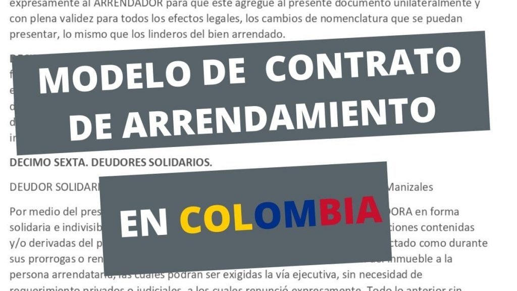 ▷ Modelo | contrato de arrendamiento en Colombia