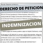 derecho de peticion por indemnizacion