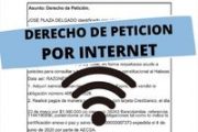 Derecho de peticion para cancelar servicio de internet