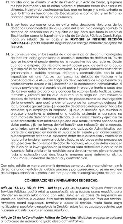 dereho de peticion electricaribe no facturada pagina 3