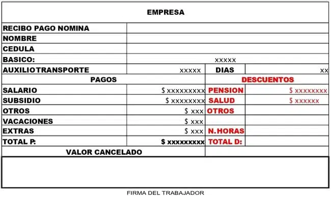 desprendible de pago en word