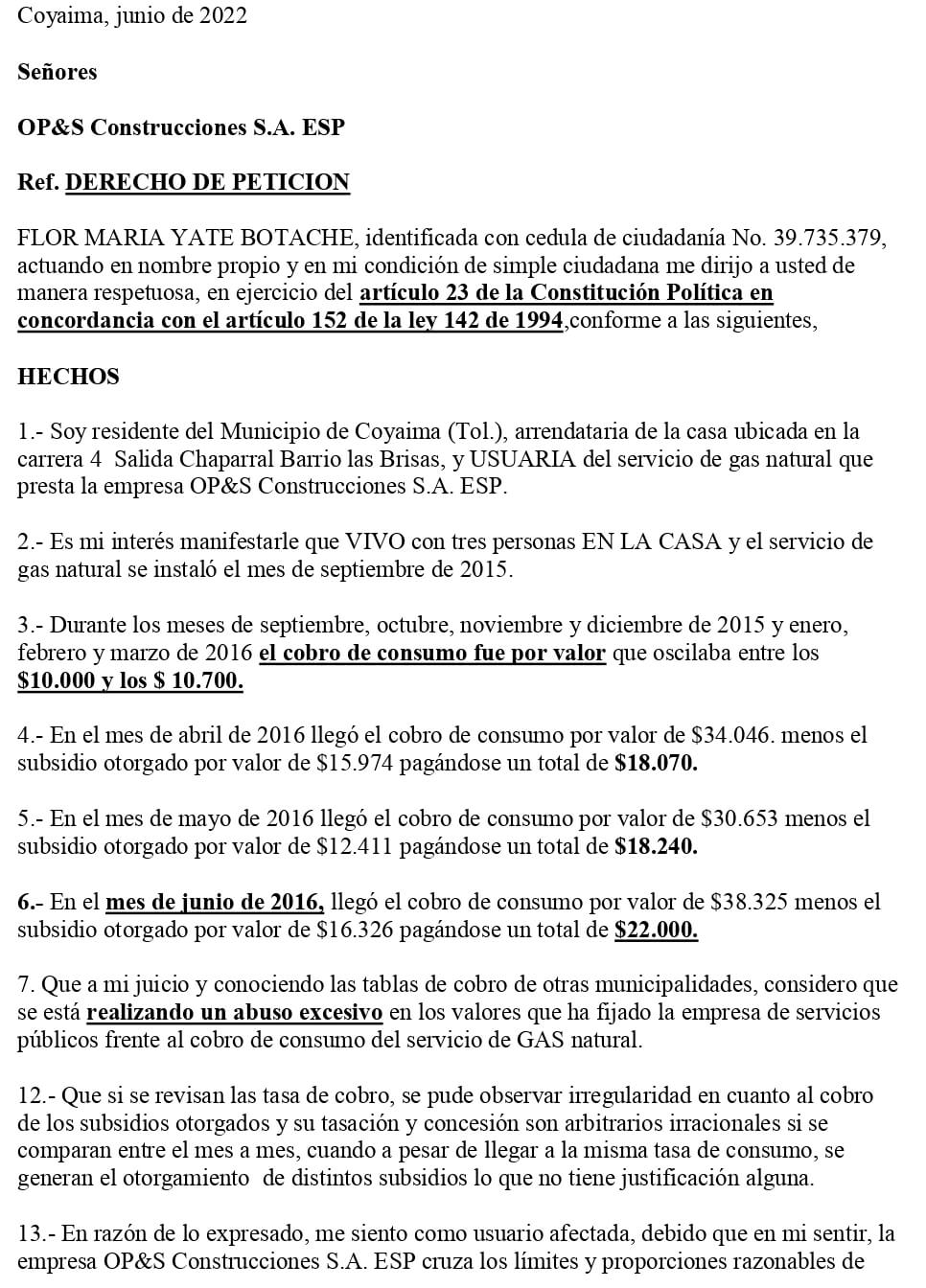 Introducir 95+ imagen modelo de derecho de peticion para servicios publicos