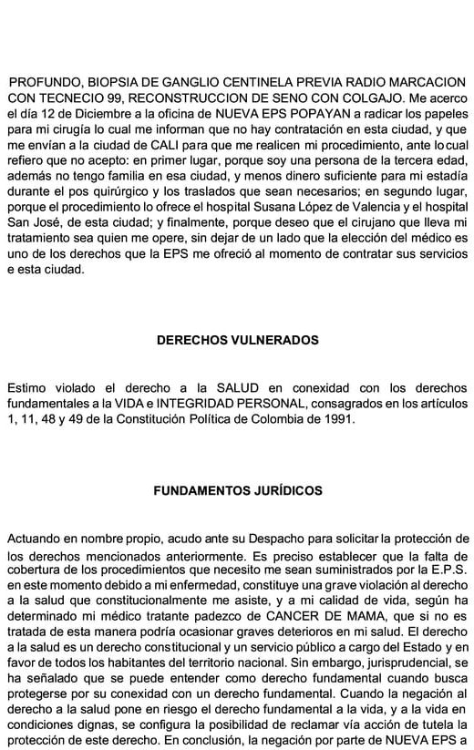 ️ Modelo En Word Y Ejemplos De Tutela Contra Eps Por Salud 2876